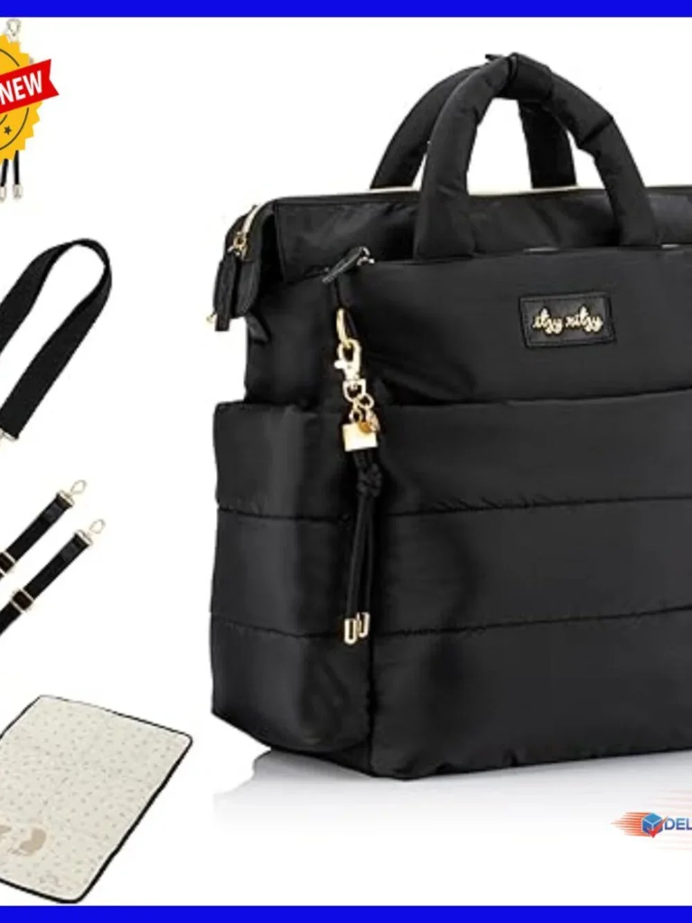 Convertible Diaper Backpack Tote with 14 Pockets, Changing Pad, Laptop